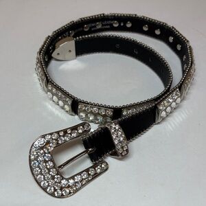 Christine Alexander Black and Silver Crystal Belt, Small